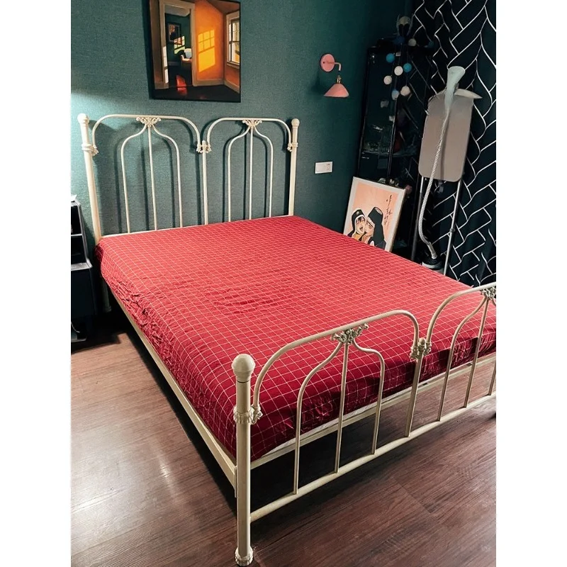 French rural pastoral princess bed wrought 1.5 meters 1.8 meters single double bed iron frame bed