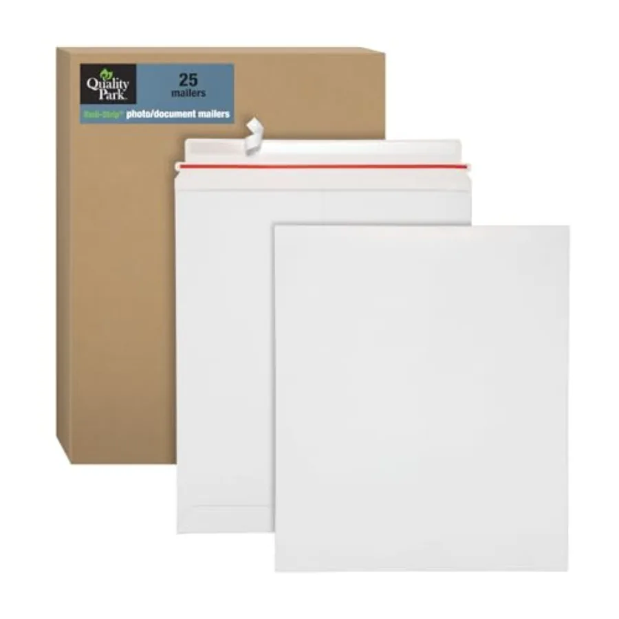 

12-3/4 x 15 Photo Document Mailer with Peel and Seal Self Seal Closure Extra Rigid 26 Pt White Fiberboard 25 per Box QUA64019