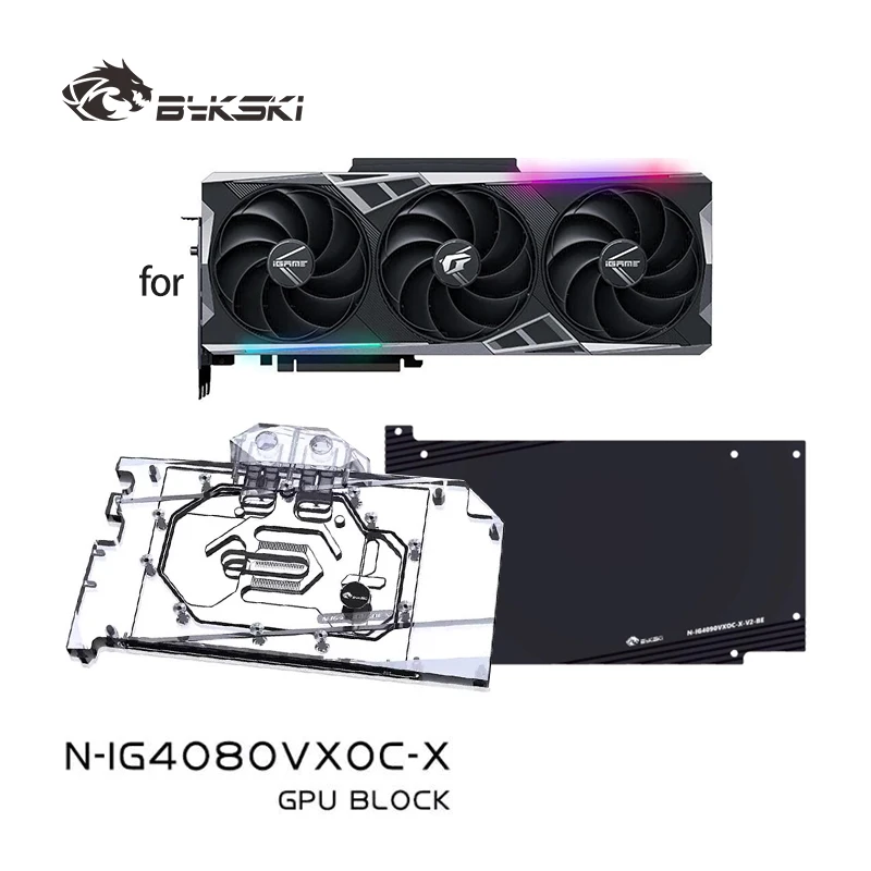 

Водяной блок Bykski N-IG4080VXOC-X для Colorful GeForce RTX 4070/4080 Super Vulcan/Neptune/Advanced OC GPU Card/медное охлаждение