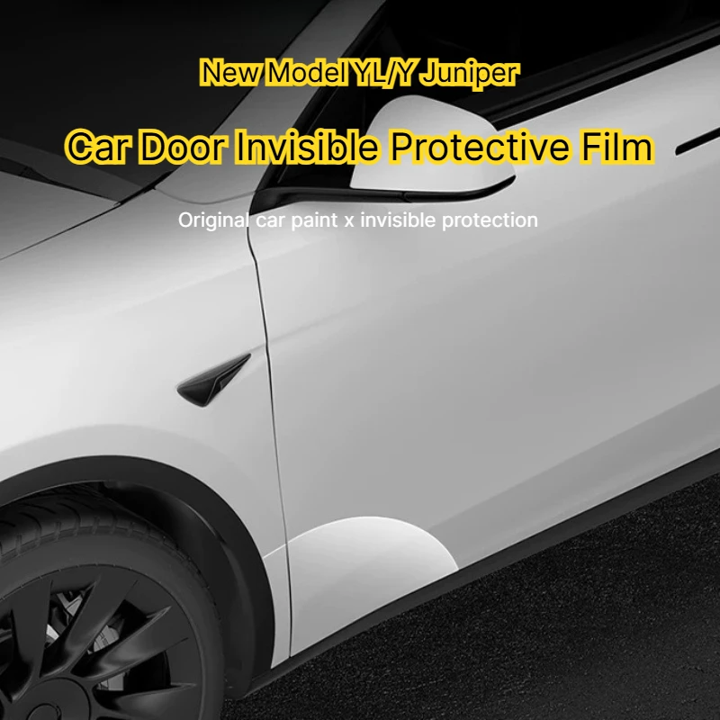 Car Door Invisible Splash Film for Tesla Model Y Juniper Rear Door TPU Protective Film New Model YL Mudguards Set Accessories