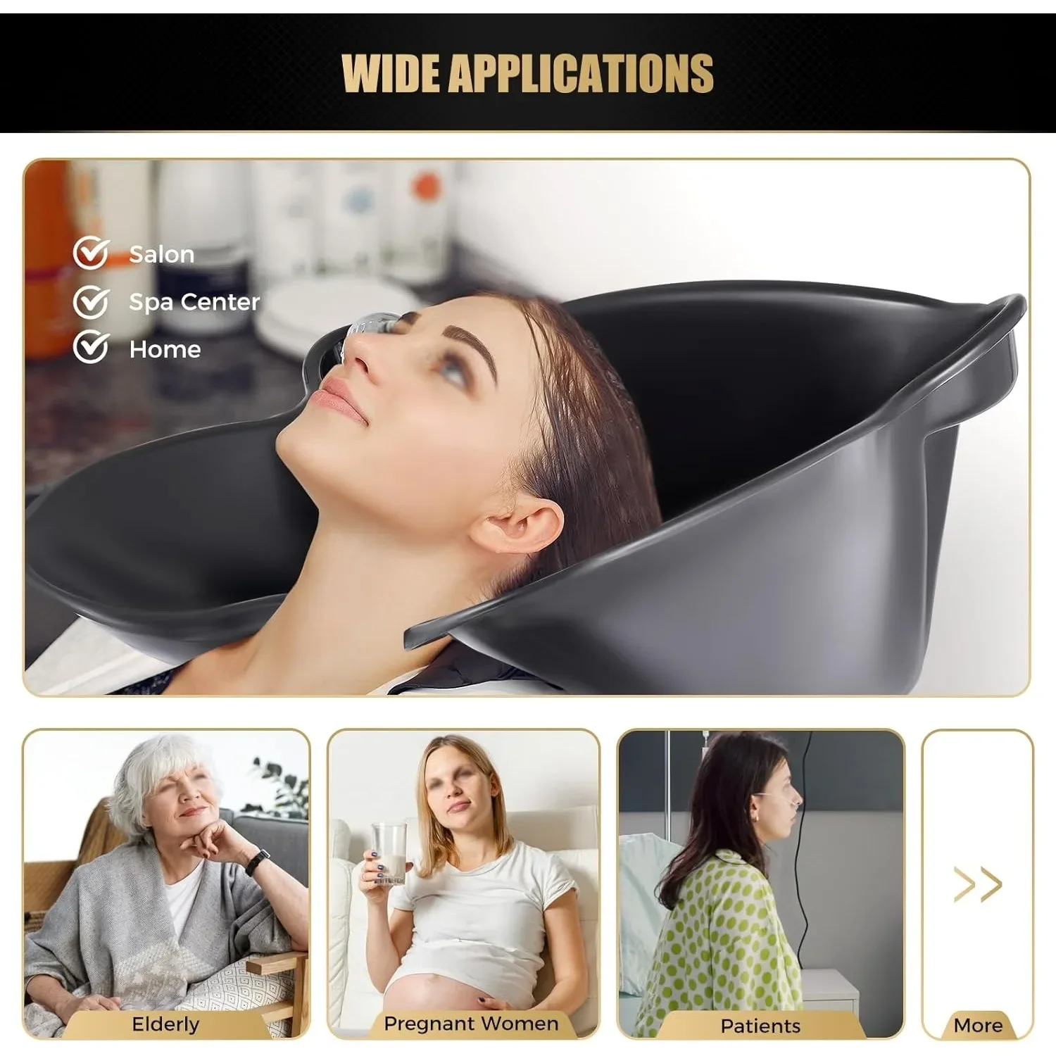 حوض شامبو عميق محمول مع مضخة كهربائية ودلاء مياه، أنبوب تصريف Hw/وحدة شامبو وعاء معالجة الشعر للمنزل والمنتجعات الصحية