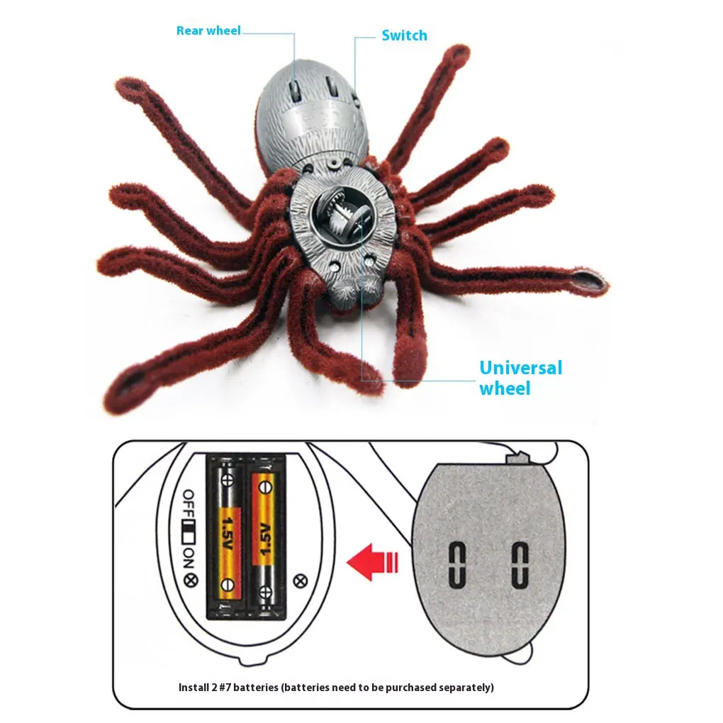 Juguete de plástico con Control remoto de araña Real para asustar a amigos en cualquier lugar, atracciones realistas para bromas, juguetes para trucos