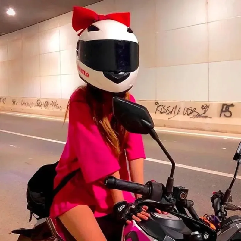 

Motorcycle Helmet Butterfly Knot Full Face Off Road Helmet Decor Bow Styling Women Cycling Electric Bike Motorcycle Accessories