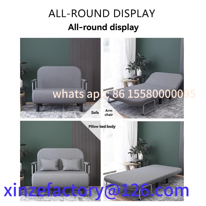 

Customizable Modern bed apartment small apartment simple single and double folding sofa with armrest