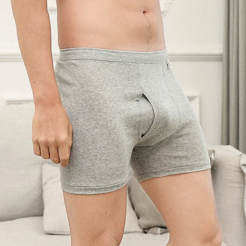 Sous-vêtements en coton doux pour hommes, caleçons masculins respirants, shorts boxers, sous-vêtements confortables, culottes de documents solides, 100% coton