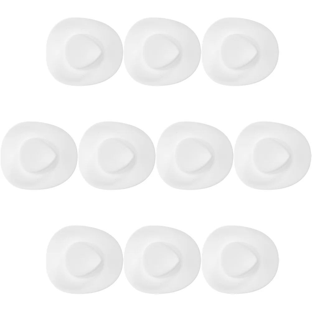 

10 Pcs Decorations Mini Cowboy Hat Ornament for Kids White Plastic Western Cowgirl