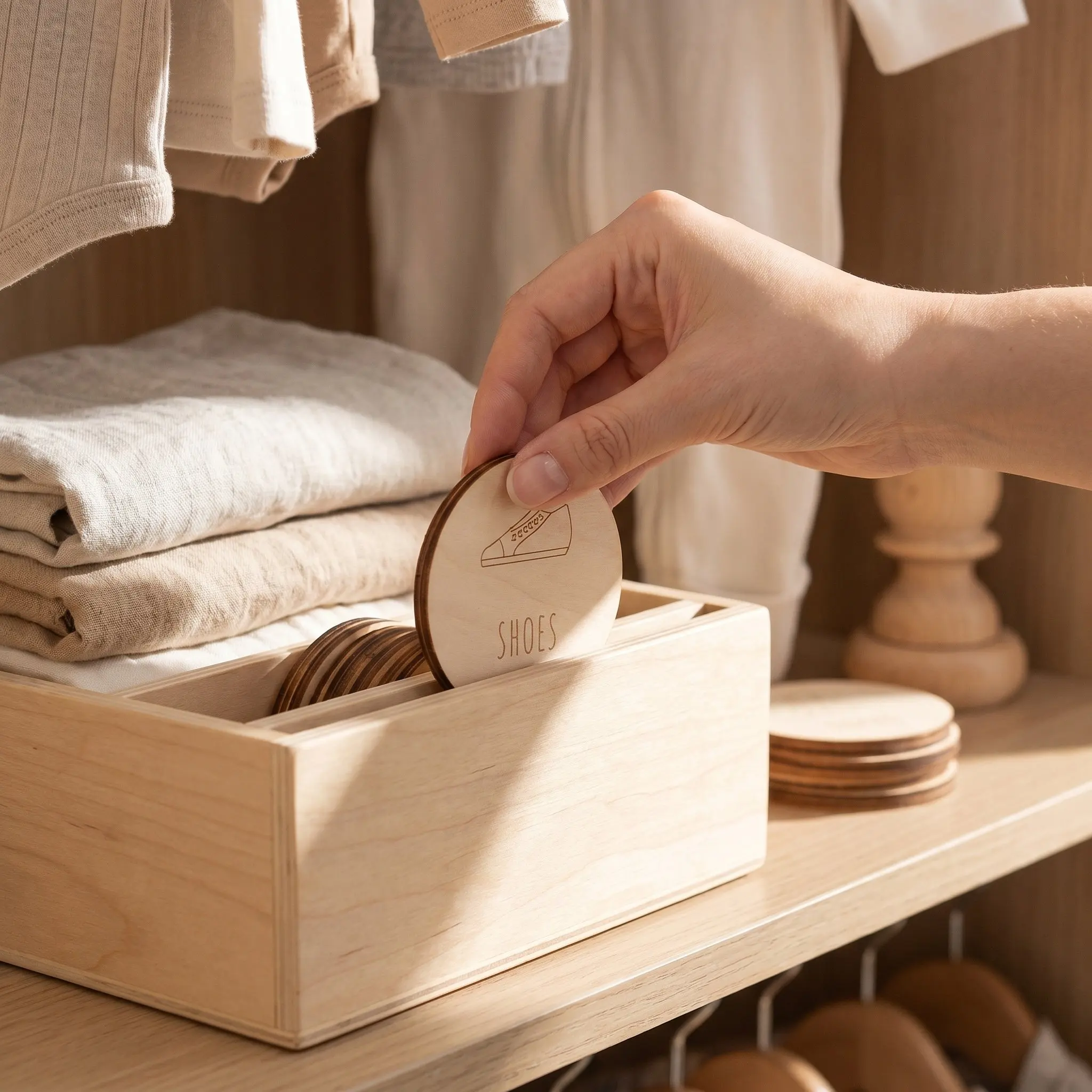 23 قطعة من ملصقات خشبية لتنظيم - مراجعة Baby Nursery Closet Organization وسعره