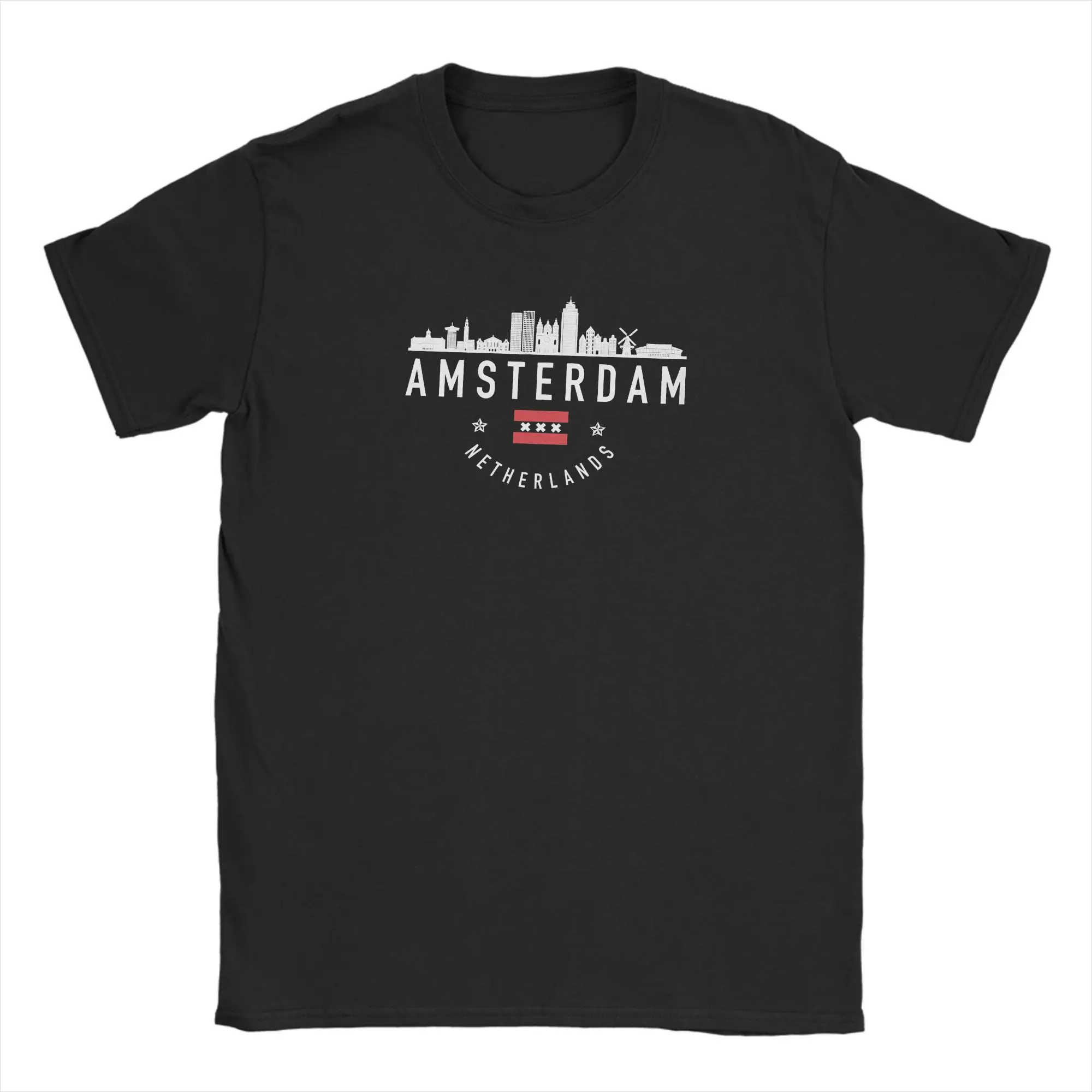 Amsterdam Netherlands City T-Shirt Summer  Vintage T-Shirts Pure Cotton Harajuku Tshirt For Couple Design Top Tees,