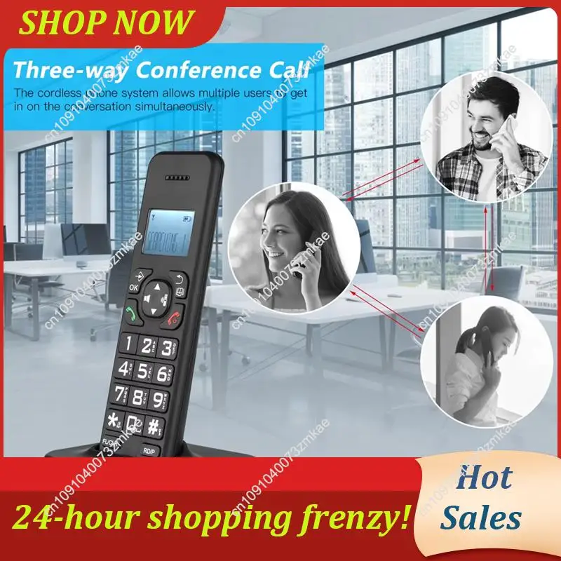 Daily Sale D1102B Cordless Phone Caller ID/Call Waiting 1.6 Inch Backlight LCD 3 Line Screen Display 16 Languages US PLUG