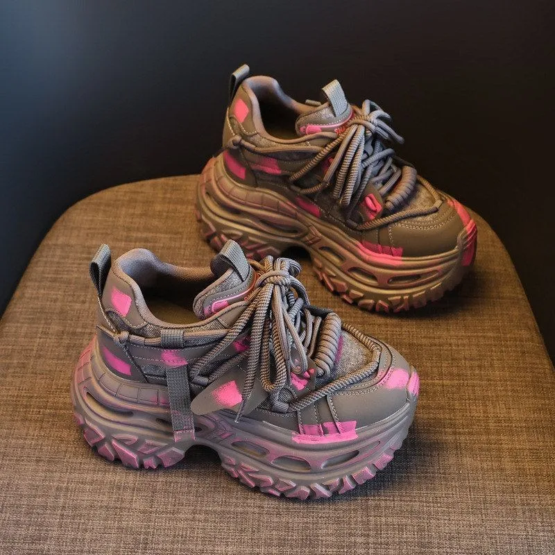 

Women's Dad Sneakers Spring Summer New Thi Bot Heightening Sports oes Comfortable Faion Soft Bot Casual oes