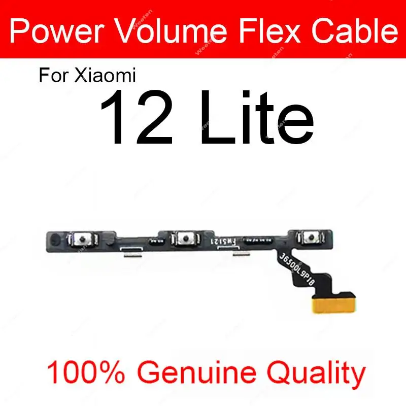 Volume & Power Side Button Flex Cable For Xiaomi 12 12X 12s 12T 13 Ultra Pro Lite on/off Power Voulme Sidekey Flex Ribbon Parts