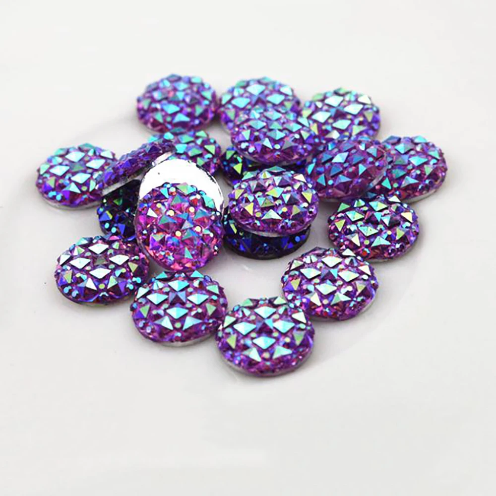 New Fashion 40pcs 12mm Mix Colors Flat back Resin Cabochons Cameo Jewelry Accessories Supplies Wholesale Supplies