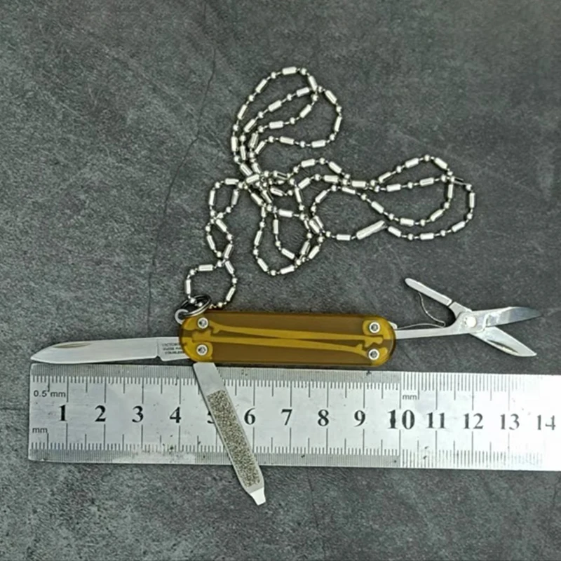 Easy PEI Handle New 58mm Multi-functional DIY Small Scissors Folding Knife Keychain Open Box Express Knife Outdoor EDC Tool