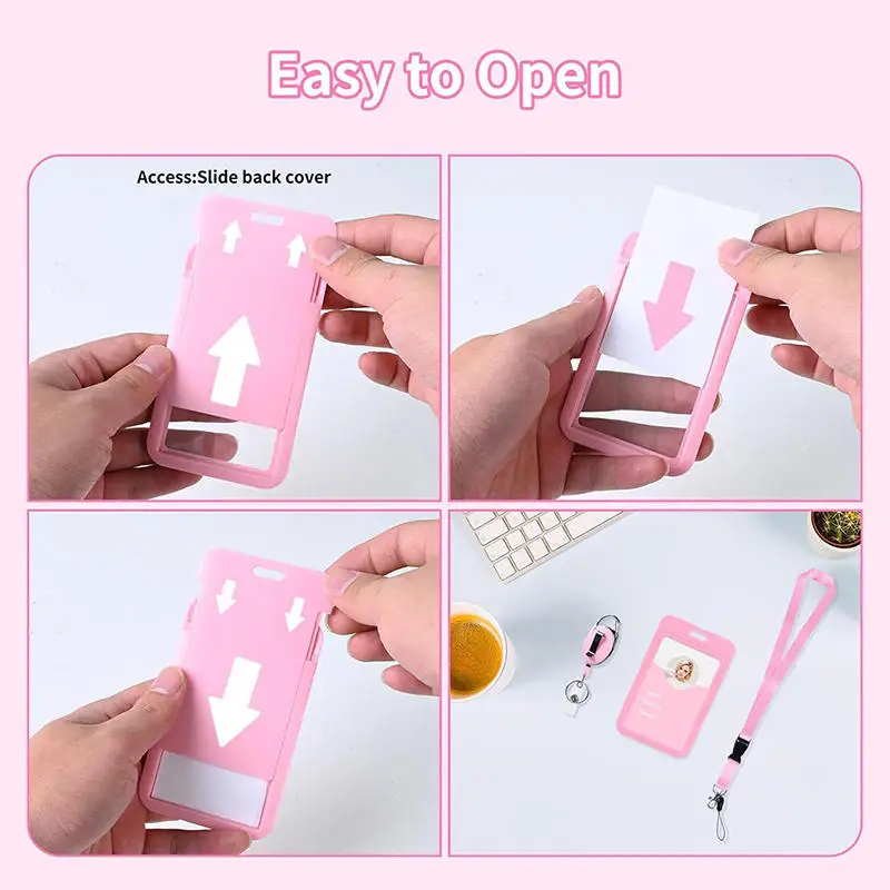 

Держатель для бейджей с прочным карабином и выдвижной катушкой, черные выдвижные держатели для бейджей, вертикальные держатели для бейджей для студентов