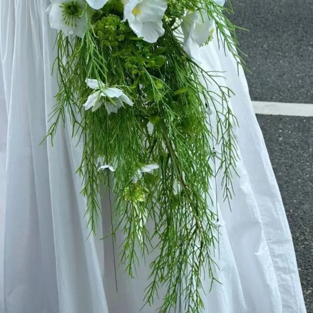 100cm Artificial Reed Grass Branches Real Touch Handmade Simulation Reed Grass Plants Elegant Realistic Fake Green Plants