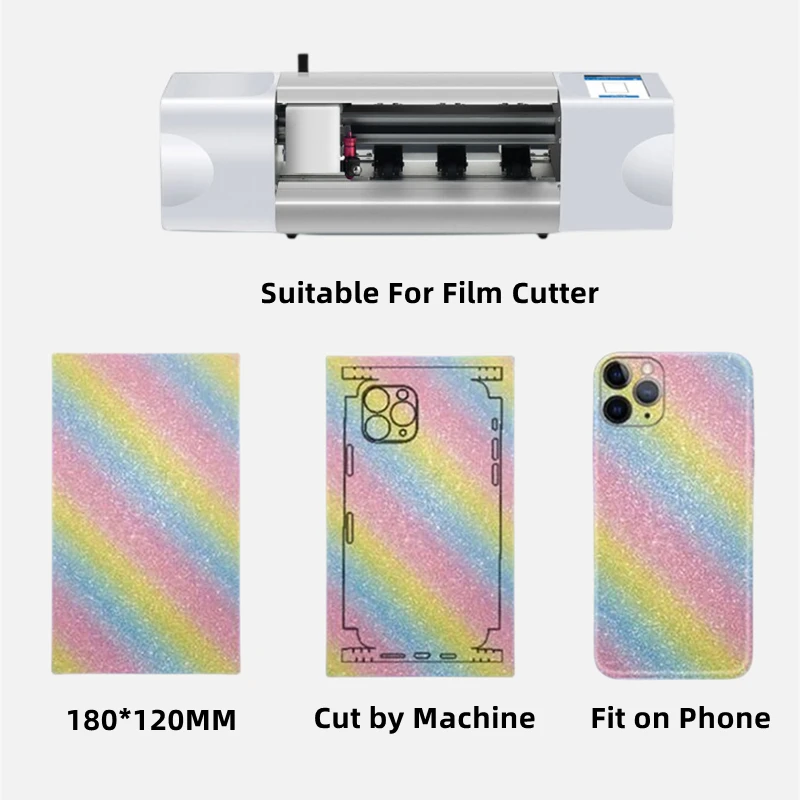 10-50pcs Mobile Phone Decorative Stickers for Hydrogel Cutting Machine Frosted Glitter Back Protector for iPhone Skin Sheets