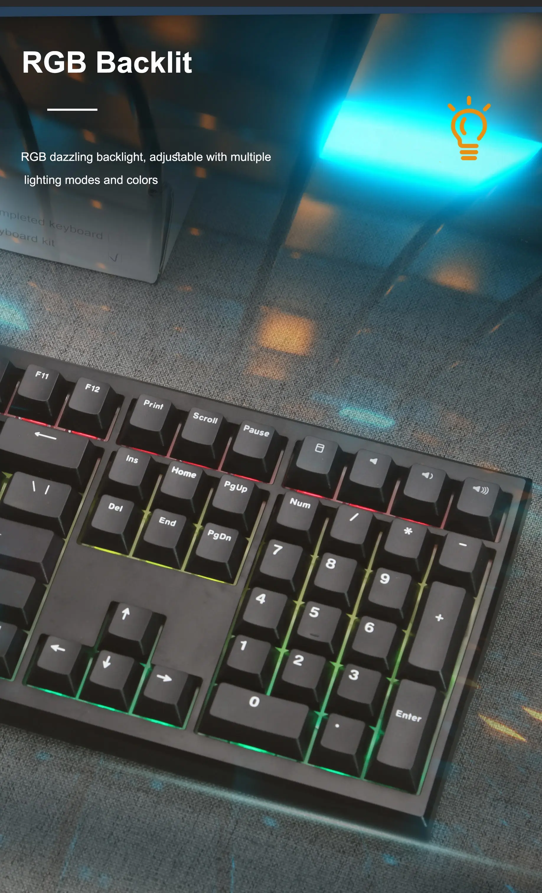 GMK108 Gaming Mechanical Keyboard   RGB Backlight Hot Swap Backlit Gasket Structure support VIA/QMK