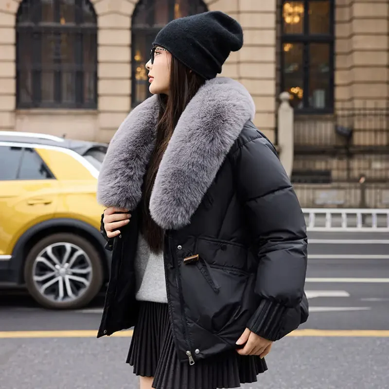 Giacca invernale in piumino di cotone da donna europea 2025 Giacca in cotone oversize da strada per pendolari