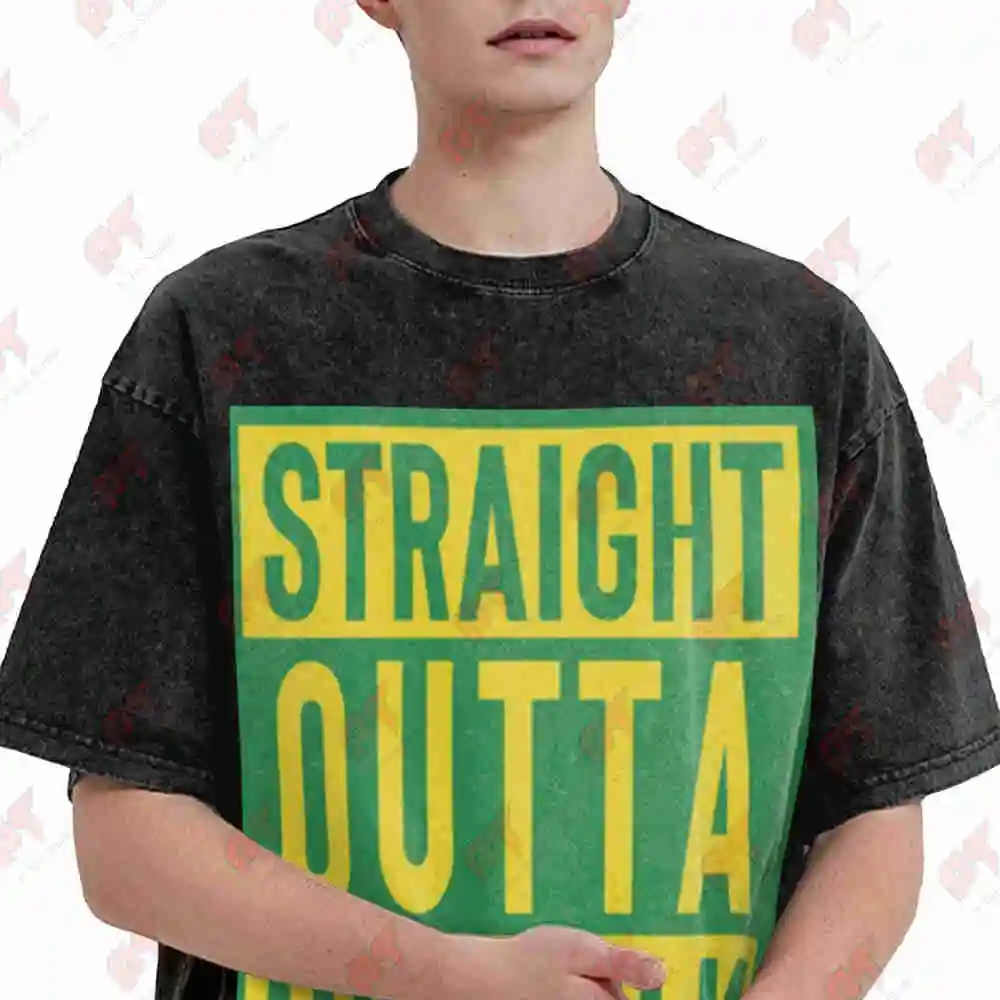 Norwich Straight Outta Norfolk Carrow City East Anglia Vintage Washed Tee Pure Cotton T-Shirt