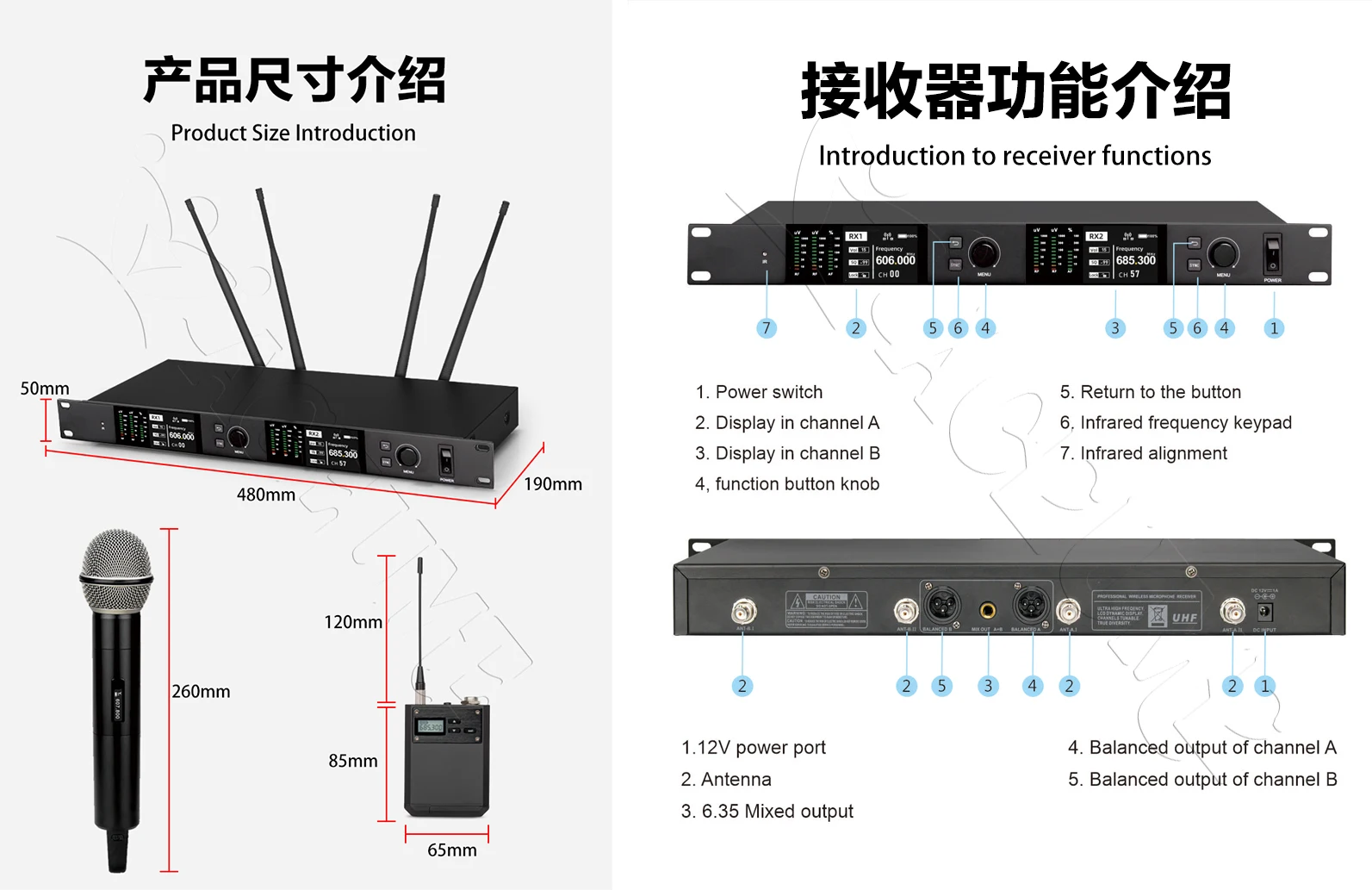 X390EM Professional Wireless Microphone FM Home Singing Karaoke KTV Outdoor Stage Performance Conference