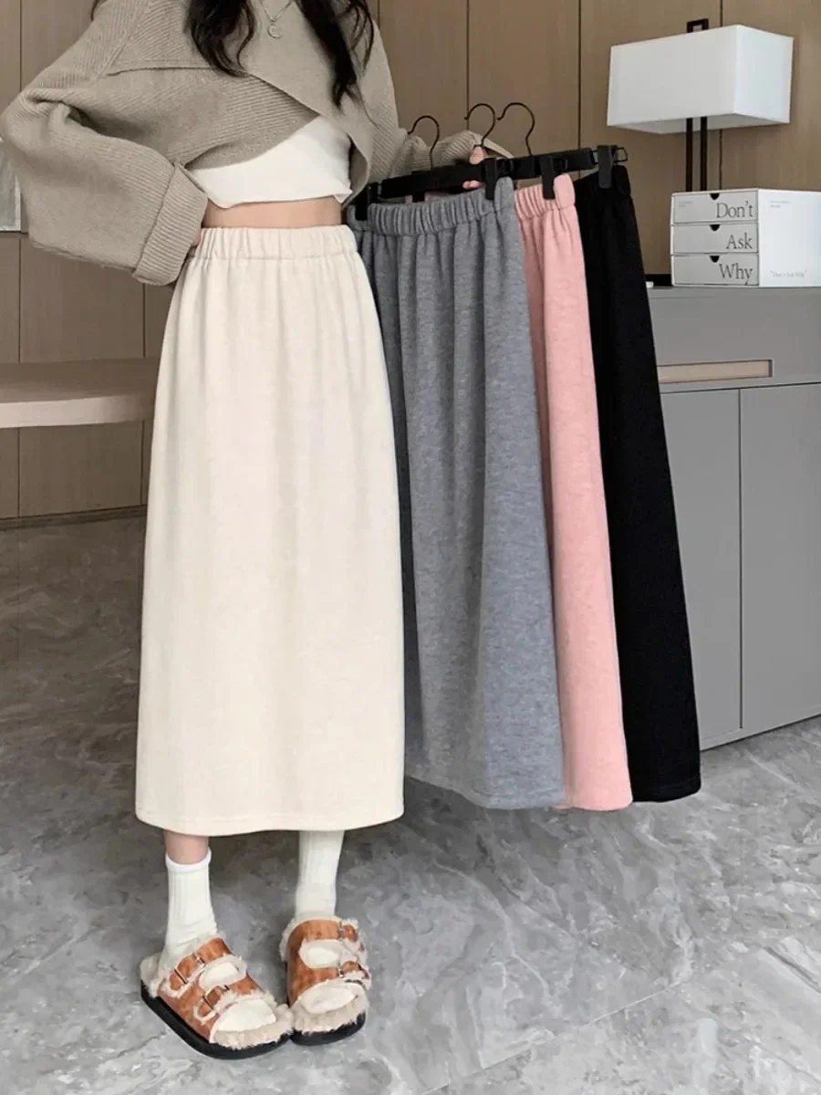 

Corduroy Half Skirt Women Autumn Winter High Waist Slimming A- shaped Skirt Small Size Fashionable Ladies