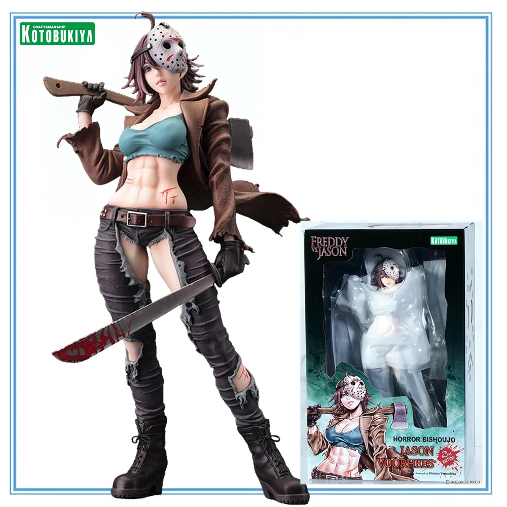 100% Original en Stock, Estatua Kotobukiya Bishoujo, Freddy vs. Jason, Jason Voorhees, Segunda Edición, Serie Coleccionable, Modelo de Juguete