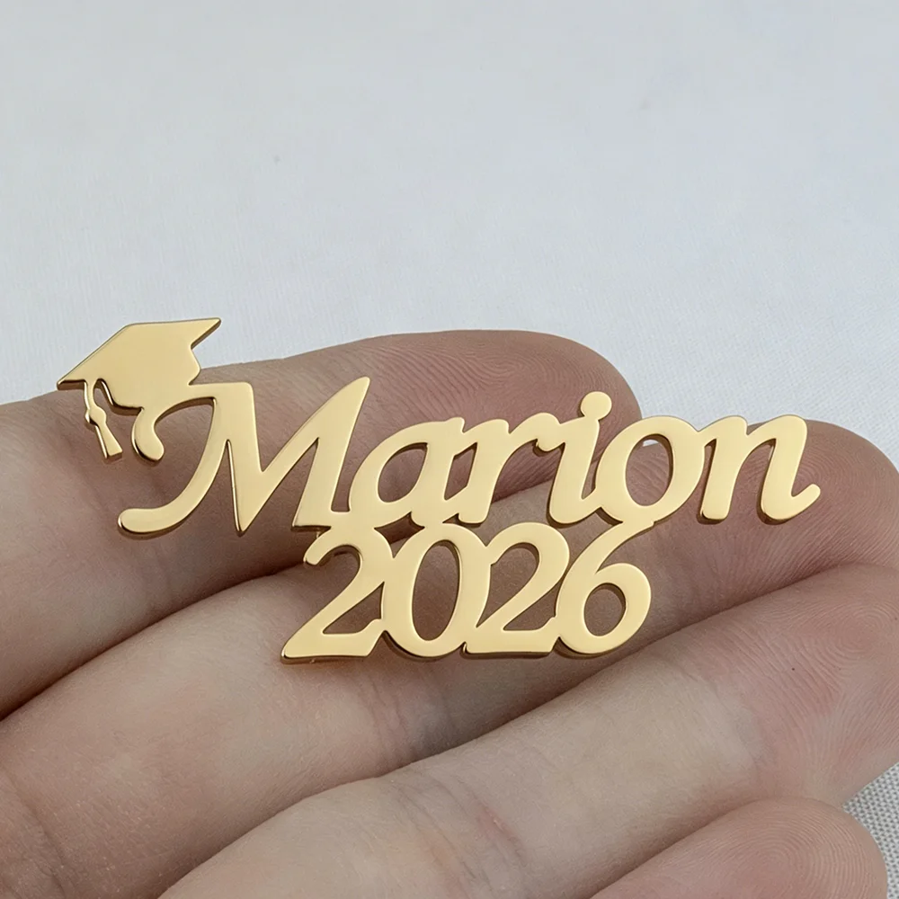 

Personalized 2026 Year Graduation Cap Name Brooch Custom Stainless Steel Jewelry For Undergraduate Students Pin Graduated Gift