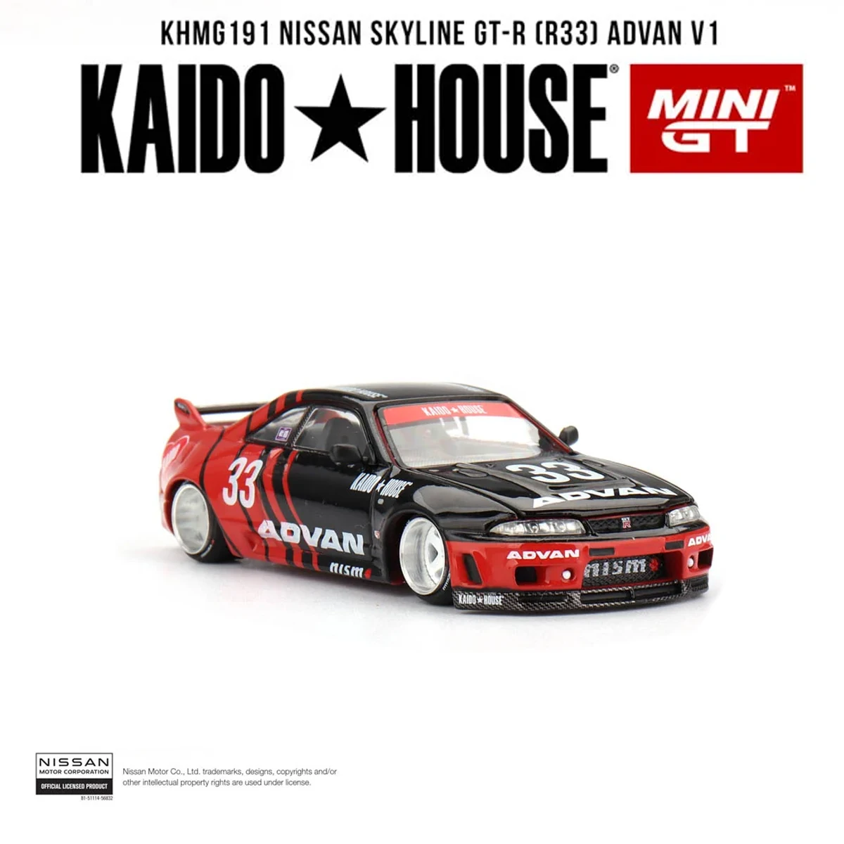 Kaido House x MINI GT KHMG191 1:64 Nissan Skyline GT-R (R33) ADVAN