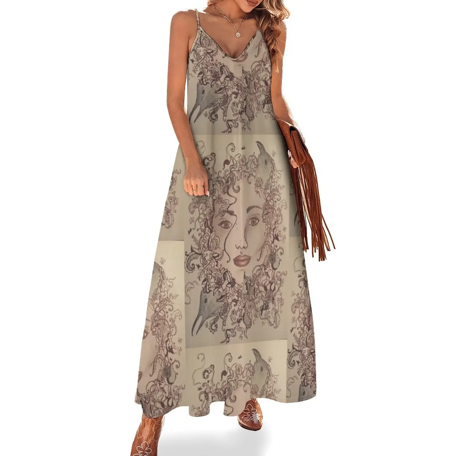 

Imagination Sleeveless Dress evening dress women festival outfit women summer dress womens 2025