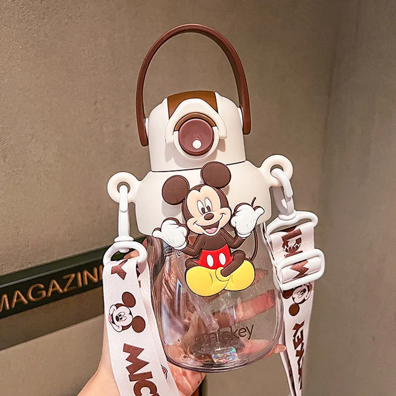 Disney Mickey Mouse Cute Student Gift Coffee Cup Donald Duck Cartoon Travel Sports Portable Large Capacity Straw Water Cup