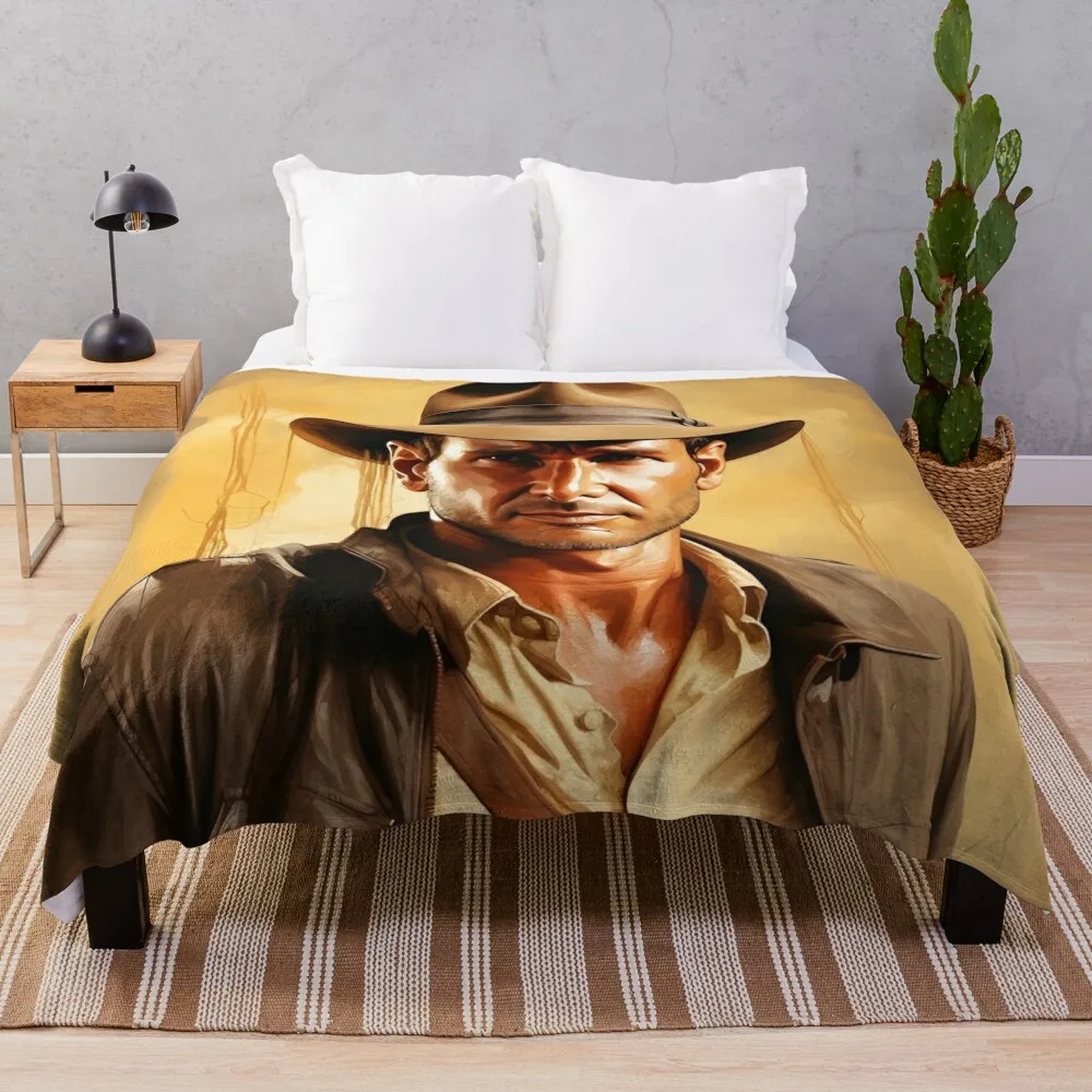 

Indiana Jones Paint Artwork Throw Blanket christmas gifts Soft Plush Plaid For Sofa Thin Blankets