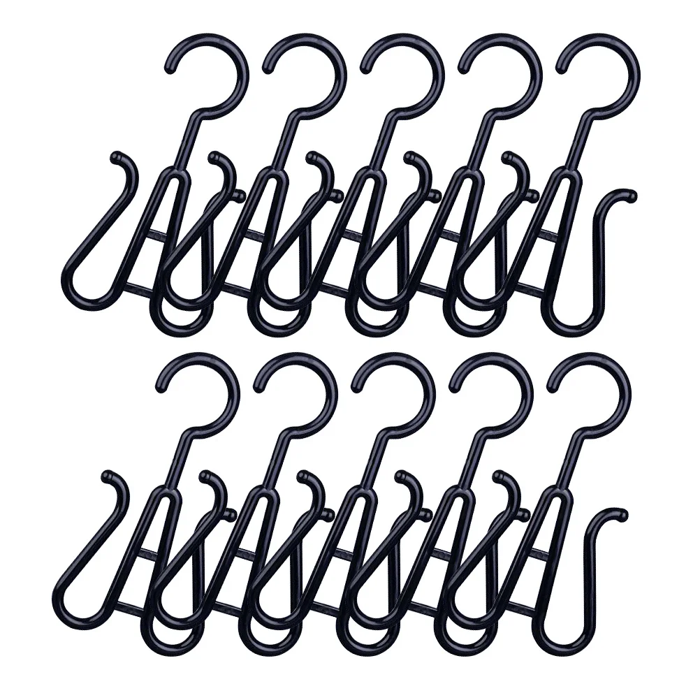 

10 Pcs Sneaker Shoes Organizer Slipper Rack Hook with Hooks Black for Drying Hanging Hanger