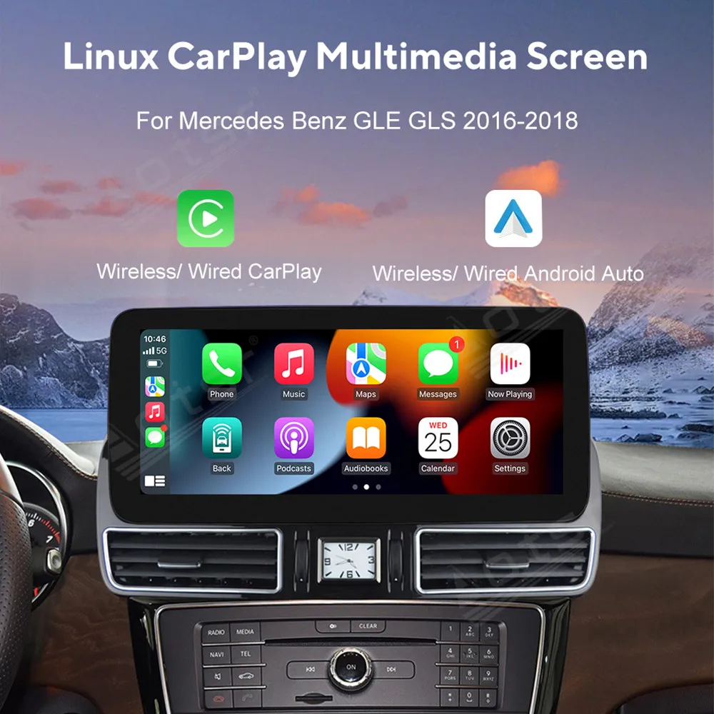 Linux Wireless Apple CarPlay Android Auto HiCar For Mercedes Benz GLE GLS 2016~2018 Upgrade The Original Car Mirror Link