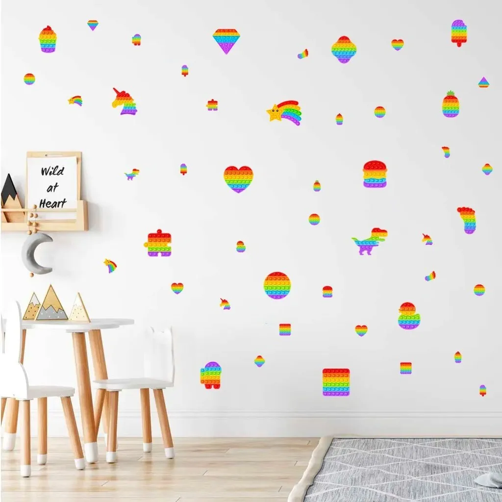 Kit 47 Wall Stickers Popit Decoration