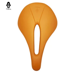 TAOZIK 155mm New Design Orange Yellow TPE Sponge Full Carbon Bicycle Seat Bike Saddle