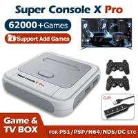 Super Console X Pro Retro Video Game Console Wifi 4K HD For PSP /PS1/N64/DC TV Box Game Players With 62000+ Games 52 Emulator