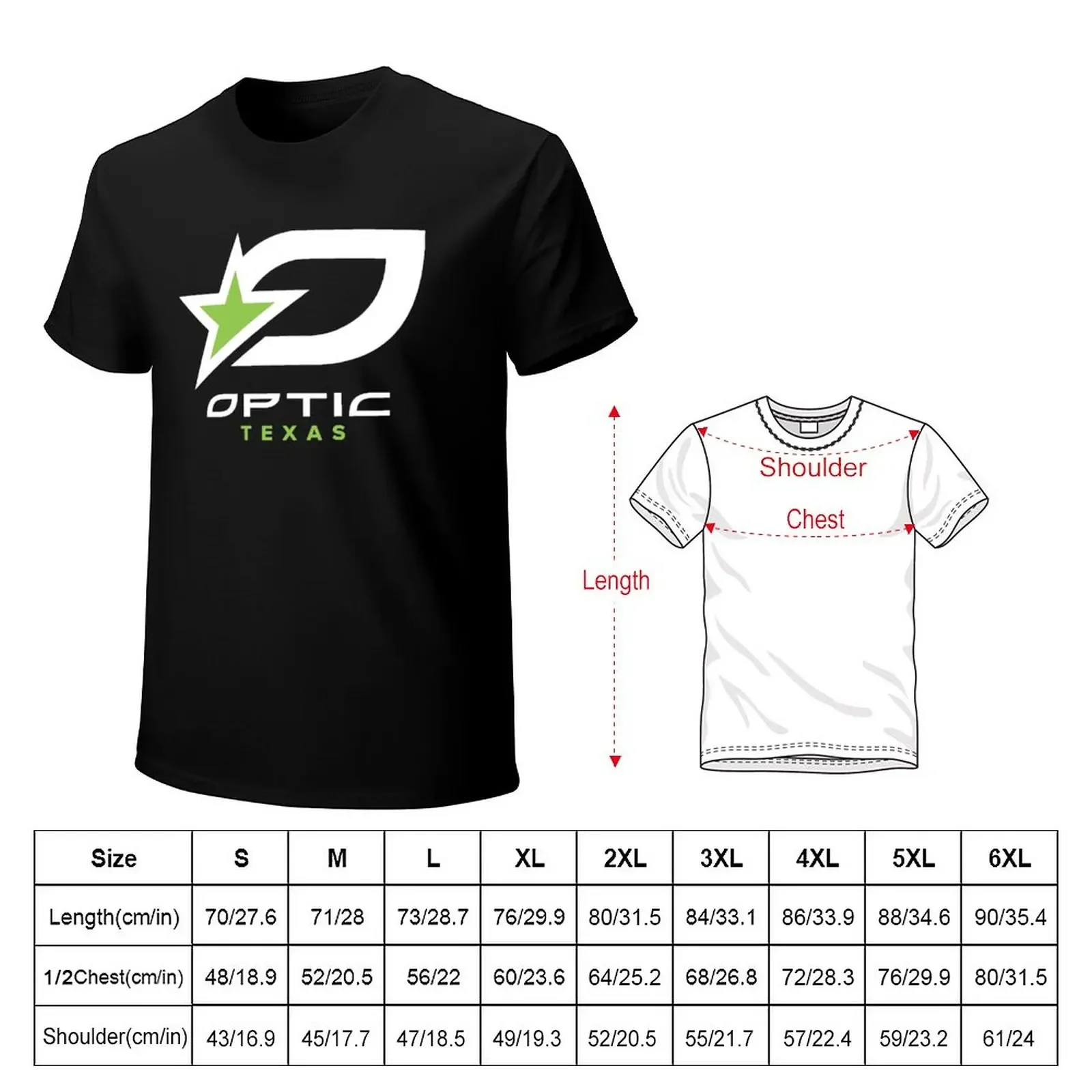 OpTic Texas Logo T-Shirt funnys Aesthetic clothing tops heavy weight t shirts for men