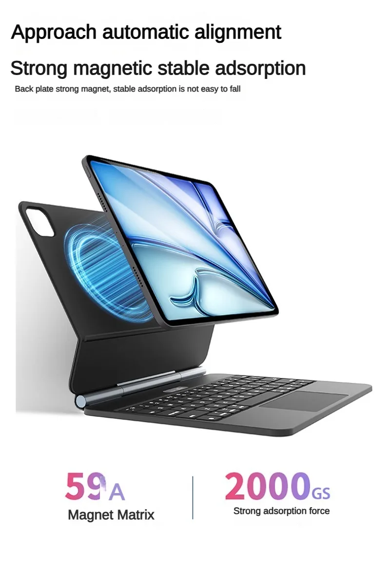 COOSTART للوحة المفاتيح السحرية الخاصة بـ Air7/6 Pro M3 iPad. لوحة مفاتيح خارجية معلقة مغناطيسية للكمبيوتر اللوحي. خاصية iPad