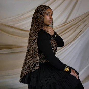 Grande taille classique imprimé léopard foulard Bandanas femmes musulmanes à la mode Voile doux Hijab châles Style populaire longue écharpe chapeaux