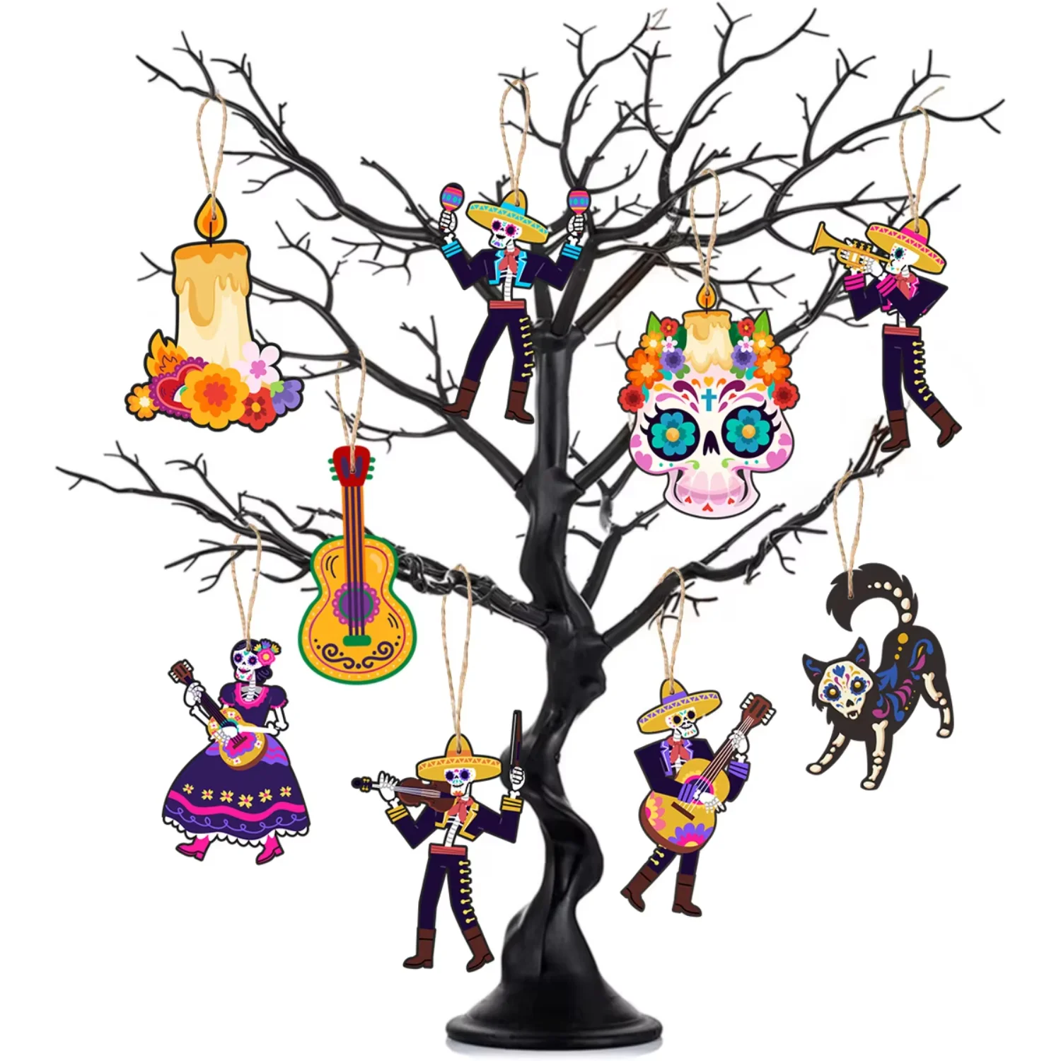 Halloween-Themed Wooden Decorative Pendant for Death  Outdoor Patio and  Tabletop Decorations image 2