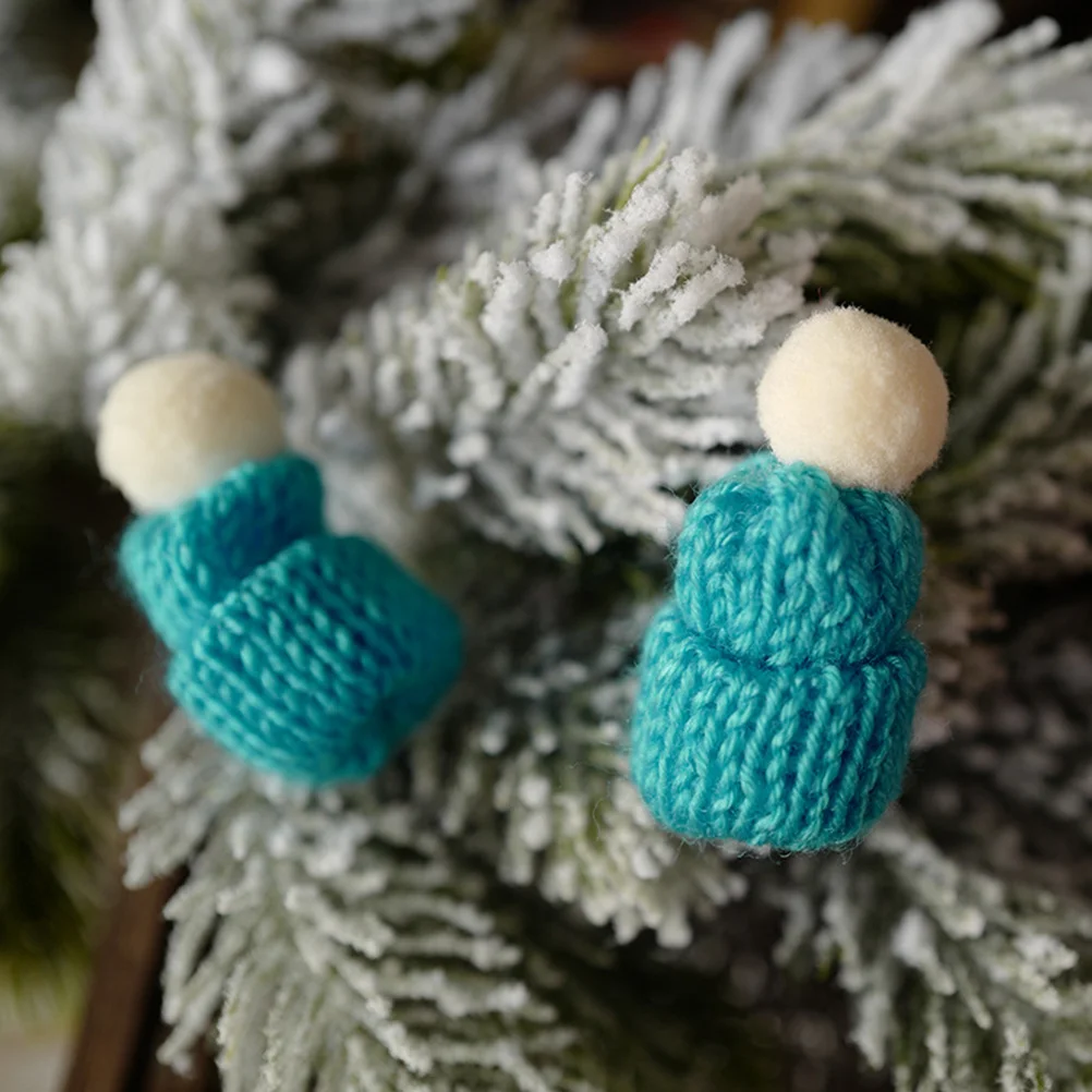 

10Pcs Mini Christmas Hat Soft Woolen Adornment Home Decor Xmas Tree Ornament Party Decorative Accessories Christmas Adornment