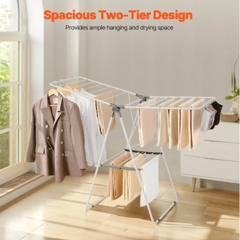 

Компактная металлическая сушилка для белья — складная двухуровневая вешалка для использования в помещении и на открытом воздухе