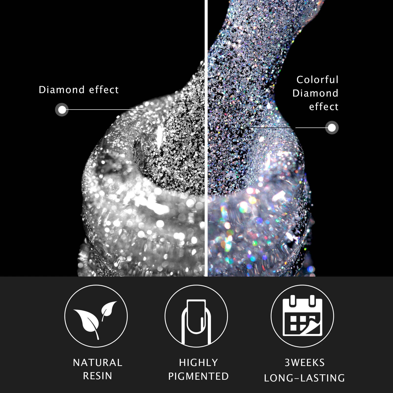 JTING 1 قطعة 15 مللي سوبر لامعة عالية الجودة عاكس بريق معطف فوقي هلام البولندية تأثيرات الماس #3