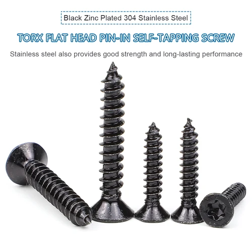 Imagen 2 del producto NINDEJIN 20-50 Uds tornillo Torx de cabeza plana Chapado en negro 304 acero inoxidable M2 M3 M4 M5 tornillo de rosca de seis lóbulos Star Drive