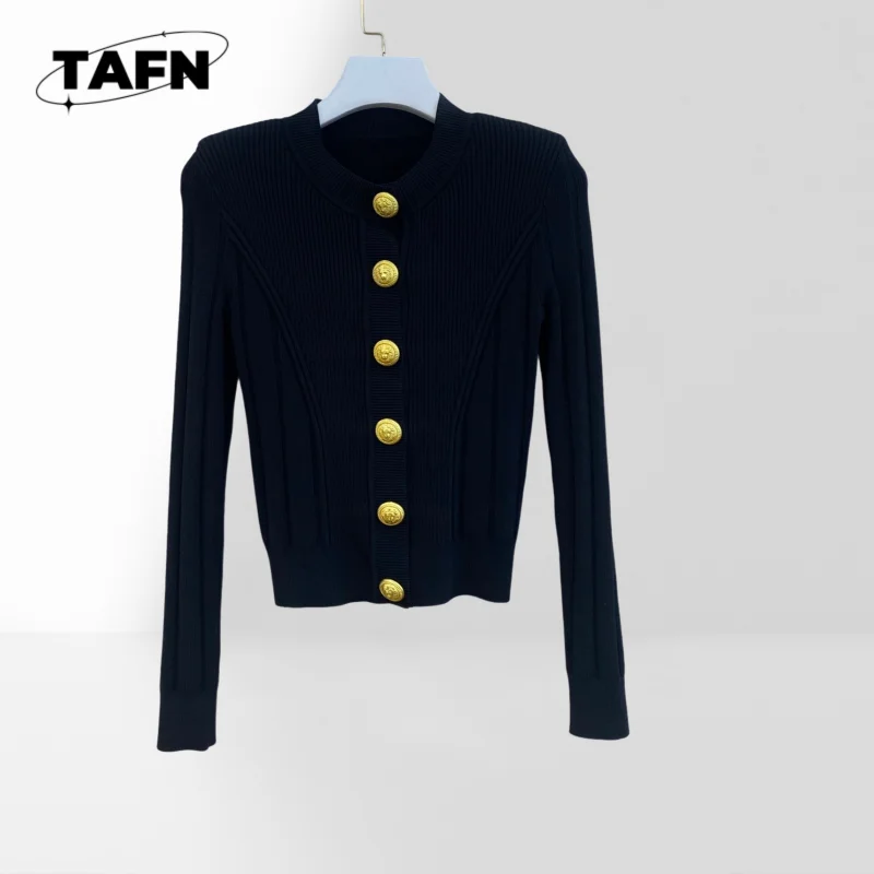 

Женский офисный вязаный кардиган-свитер с элегантным дизайном, на пуговицах спереди, из мягкой ткани BA0707