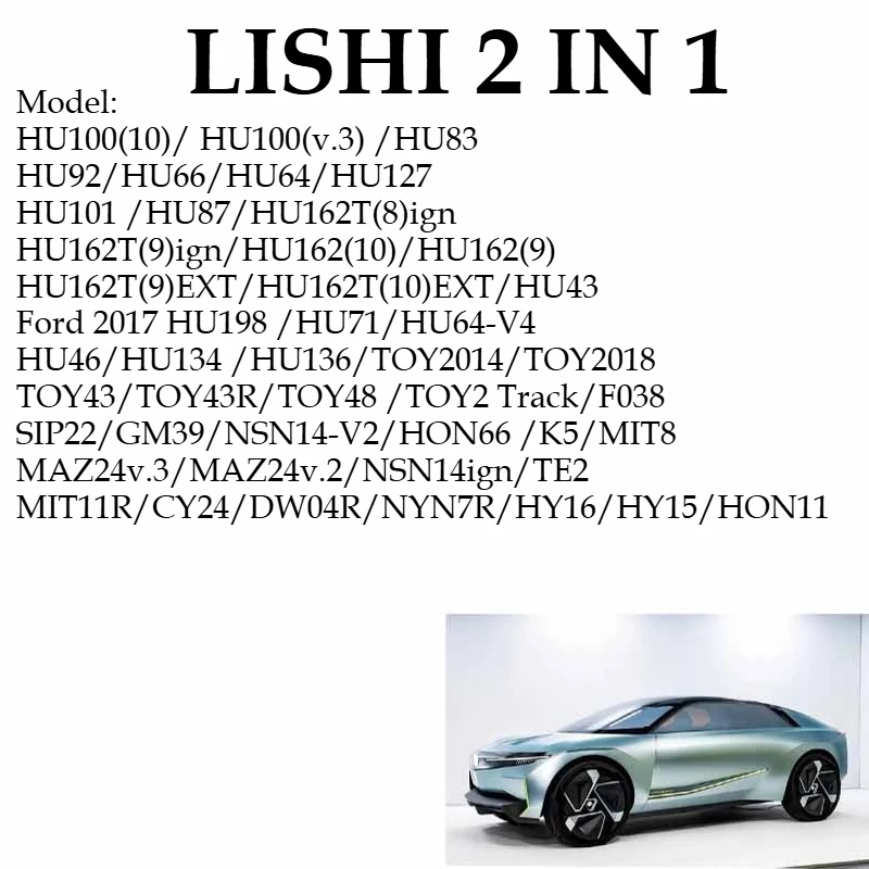 

Repair Tools Lishi HYN7R HU100 HU101 HU87 HU71 HU134 TOY2018 TOY2014 SIP22 HON66 HU162T HU64 MAZ24 NSN14 2in1 Decoder and Pick