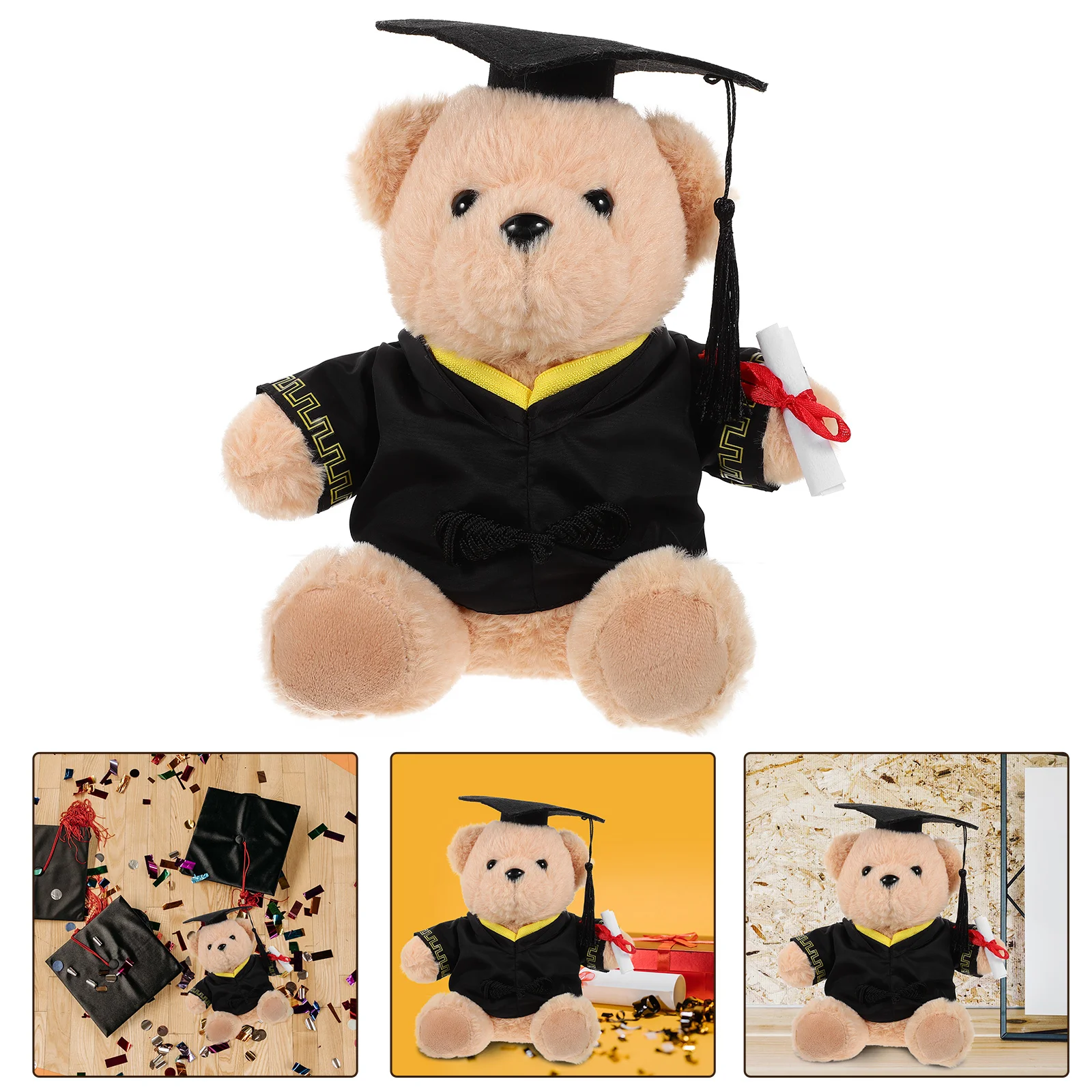 Stuffed Doctor Bear Toy Toys Graduation Hat Gifts Commemorate Plush Pp Cotton Comfortable Memorial