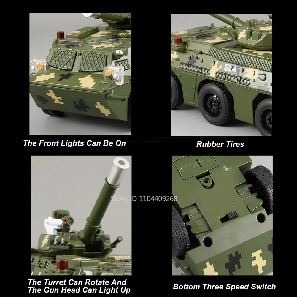 1:35 ZSL92 Type infanterie militaire alliage réservoir jouet modèle Absorption des chocs musique lumière retirer Miniature véhicule modèles garçons cadeau
