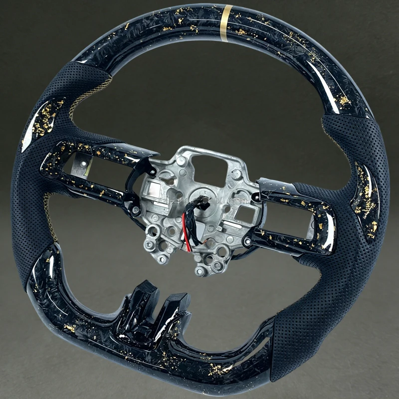 Gold New Forged Carbon Fiber Steering Wheel for Mustang 2015 2016 2017 2018 2019 2020 Support Custom Car Interior Accessories view 4