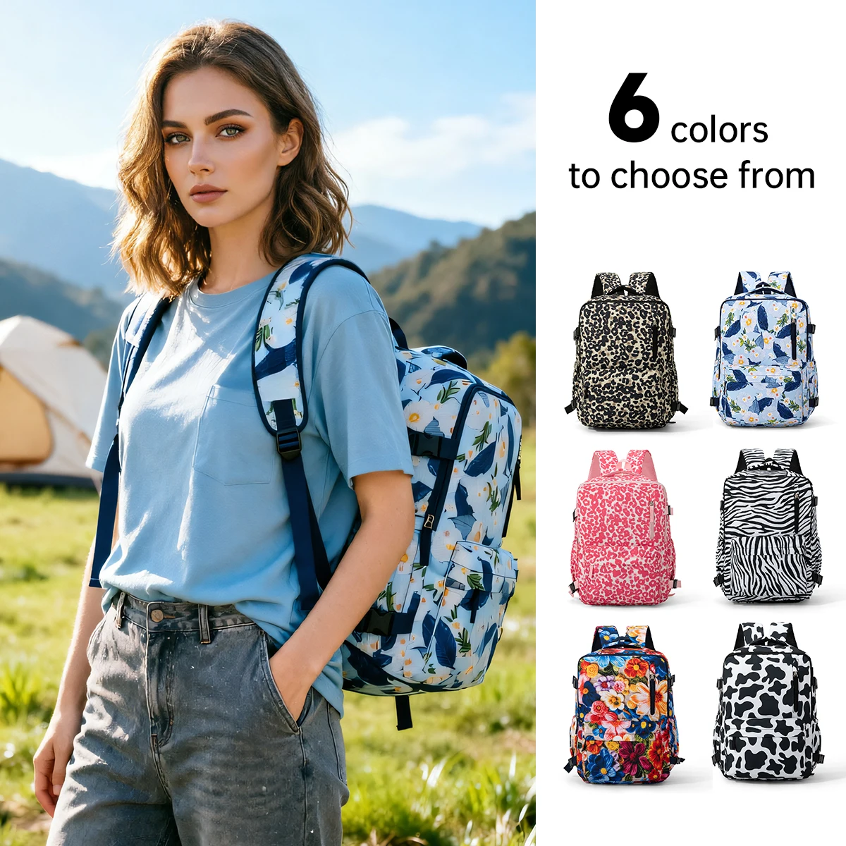 New Model 40*30*20 Carry-On Bag Suitable for Small Airplane Travel Bags, Animal Pattern Computer Backpack for Female Students